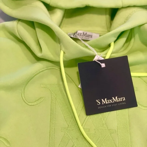 Max Mara Muted Neon Lime Green Hoodie and sweatpants New NWT - Picture 1 of 8